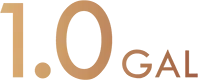 1.0 gal Gold Gradient icon that says 1.0 gal