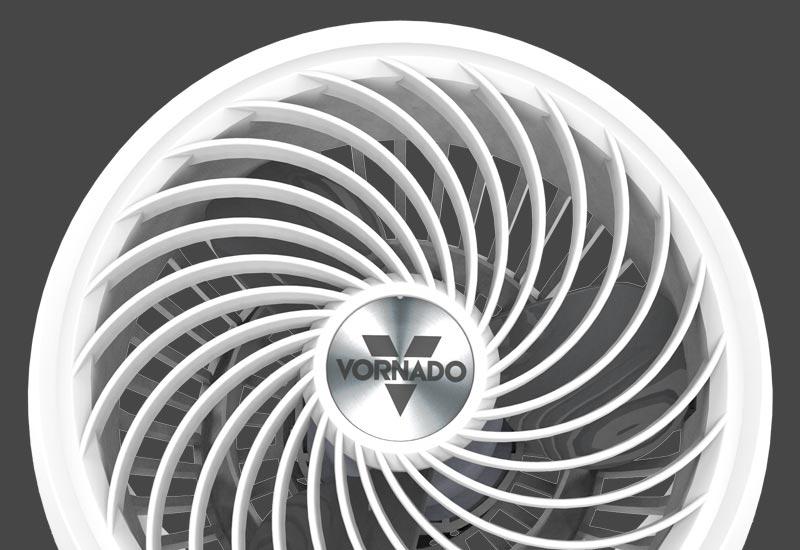 133DC Energy Smart Small Air Circulator White 133DC Energy Smart Small Air Circulator closeup