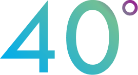 40 degree tilt icon Blue-purple gradient icon of that says 40 degree tilt