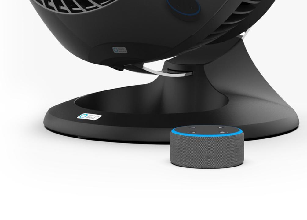 660AE Echo Dot 660 AE large air circulator base and a Alexa Echo Dot