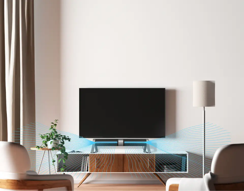 Airbar 4 Turn Airflow on its Side Turn airflow on it's side - Airbar sits horizontally on table to provide a wide band of cooling air.