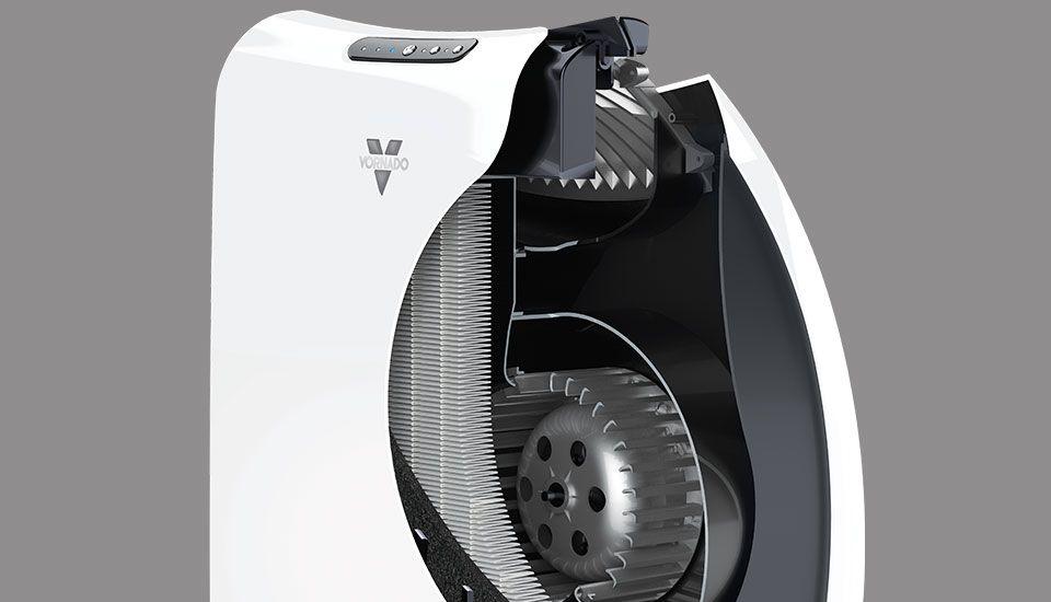 AC350 Cutaway AC350 Air Purifiers on a gray background