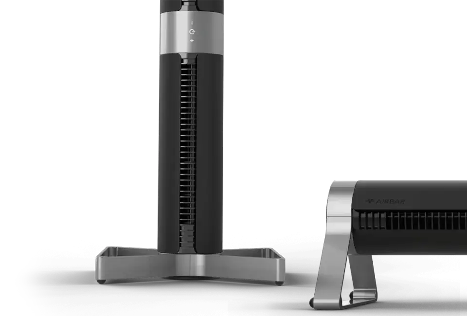 Airbar 4 Horizontal Vertical Base An airbar base in both horizontal Airbar and vertical tower fan position