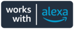 Works with Alexa badge Works with Alexa badge that says Works with Alexa.