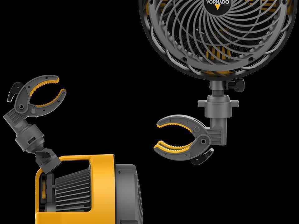 EXO5 Banner Clamp Two EXO5 heavy duty small air circulator clamps