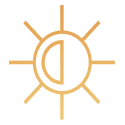 Gold Illuminated Icon Gold Illuminated Icon of a sun