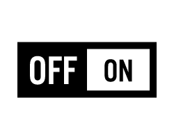 safety overheat protection icon Black Icon that says Off On. This icon is a simplified way of showing how the Vornado overheat protection switches on.