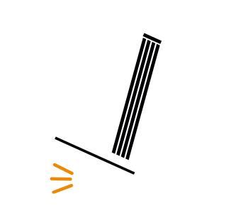 OSCTH1 Tipover Safety Tip over Safety icon of tower heater tipping indicating it will shut off if tipped