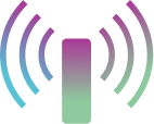 Remote icon Blue-purple gradient icon of a remote with signal lines