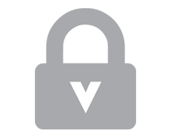 safety locking controls Safety icon with a Grey lock with white v on it