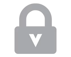 safety locking controls Safety icon with a Grey lock with white v on it