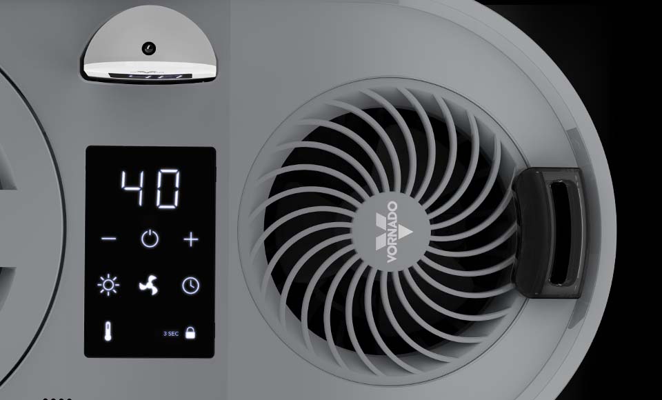 Uh200 control banner Top view of Uh200 Humidifier's controls